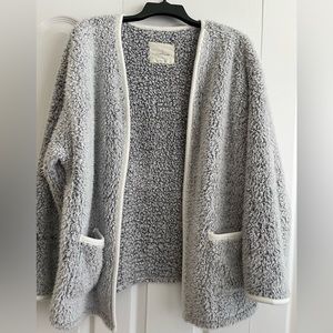 Cuddle Duds Gray Sherpa Cardigan